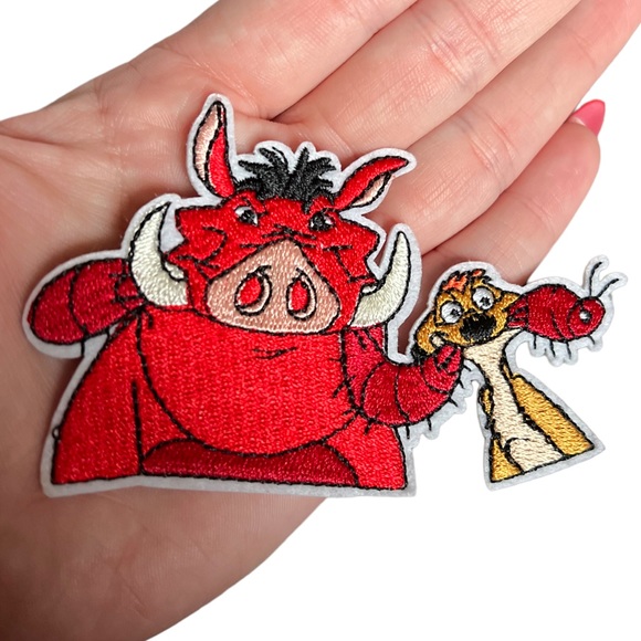 Lion King Hakuna Matata Disney Timon and Pumbaa No Worries Iron On Patch NEW - Picture 2 of 4